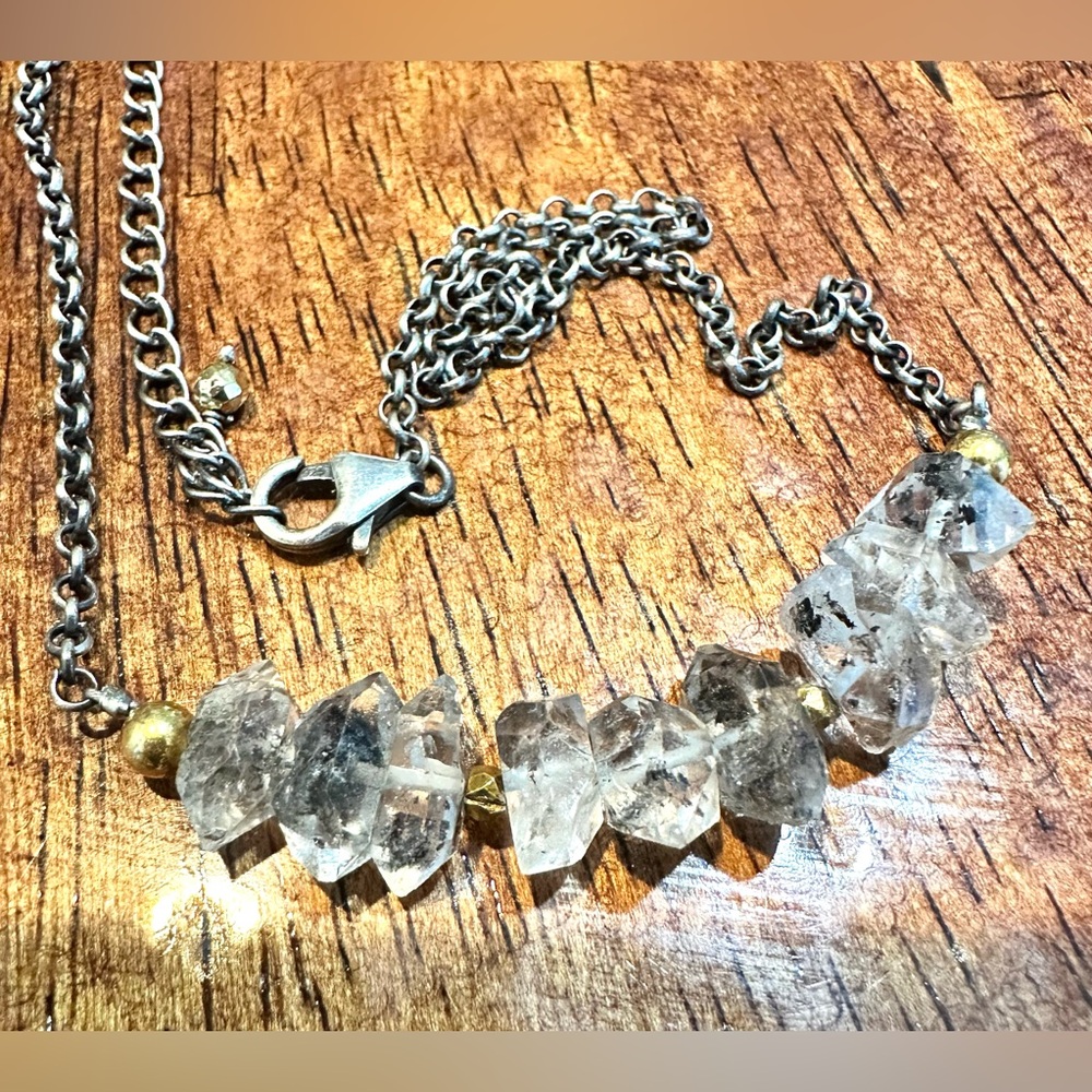 Sterling Silver, Herkimer Diamond Necklace - Picture 4 of 4